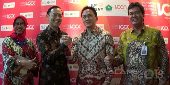 Menteri Perdagangan RI Thomas Trikasih Lembong (dua dari kiri) saat hadir di pembukaan ICCC 2016, Kamis (31/3)
