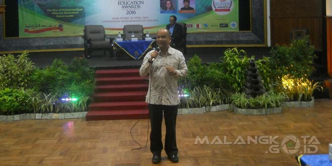 Ilham Habibie saat menjadi pembicara di Muhammadiyah Education Awards 2016, Sabtu (30/4)