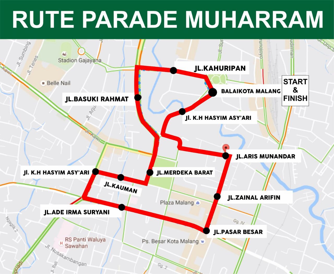 Rute Parade Muharam 1438 H