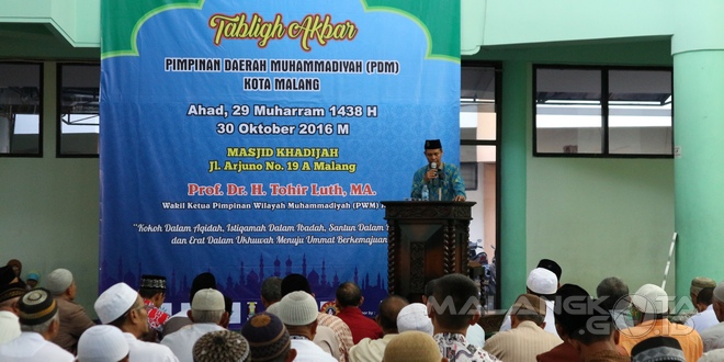 Ketua PDM Kota Malang, Abdul Haris mengajak umat Islam, khususnya warga Muhammadiyah untuk berbuat positif untuk kemaslahatan umat dan bangsa